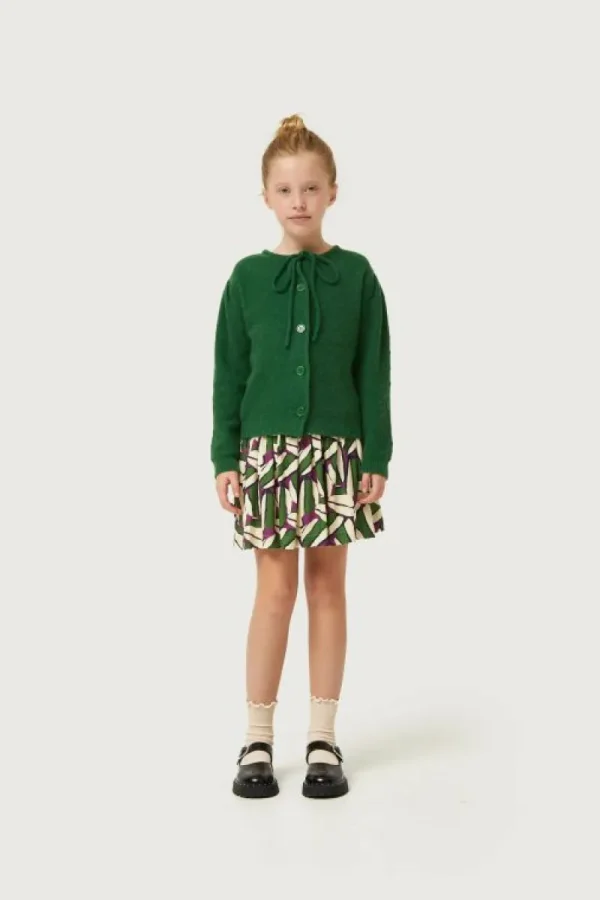 Falda corta de niña estampado geométrico verde-MINI Fashion