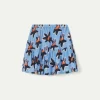 Falda corta de niña estampado floral Calatea azul-MINI New