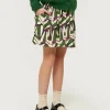 Falda corta de niña estampado geométrico verde-MINI Fashion