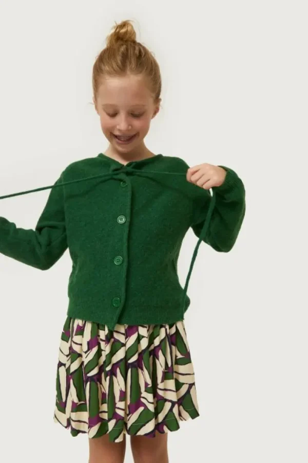 Falda corta de niña estampado geométrico verde-MINI Fashion