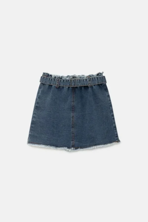 Falda corta de niña vaquera azul-MINI Best