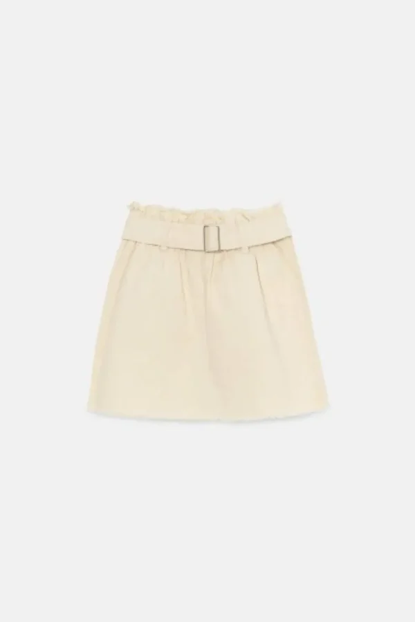 Falda corta de niña vaquera blanca-MINI Best Sale