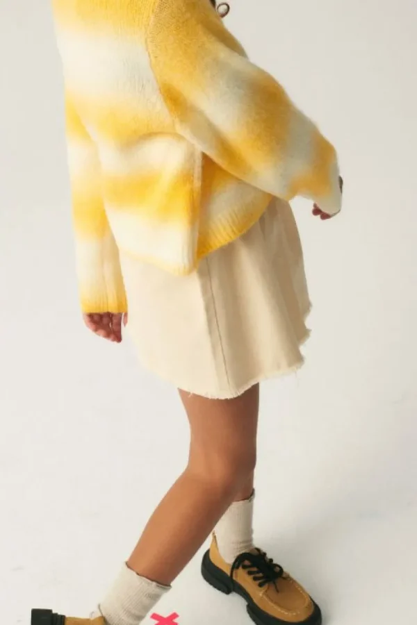 Falda corta de niña vaquera blanca-MINI Best Sale