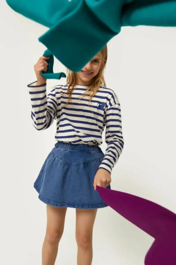 Falda corta de niña vaquera azul-MINI Store