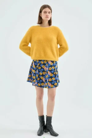 Falda corta evasé con estampado floral-COMPAÑIAFANTASTICA Fashion