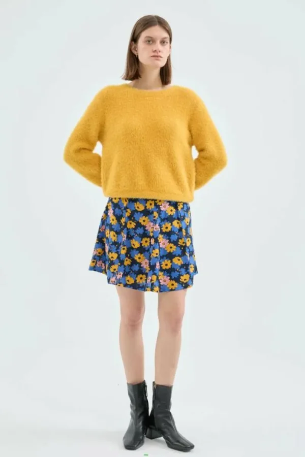 Falda corta evasé con estampado floral-COMPAÑIAFANTASTICA Fashion