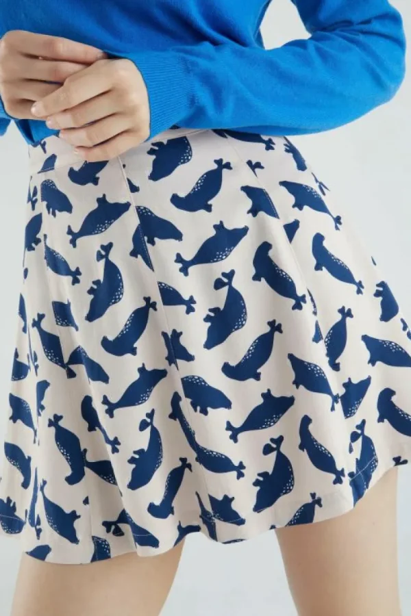 Falda corta evasé con estampado de focas-COMPAÑIAFANTASTICA Shop