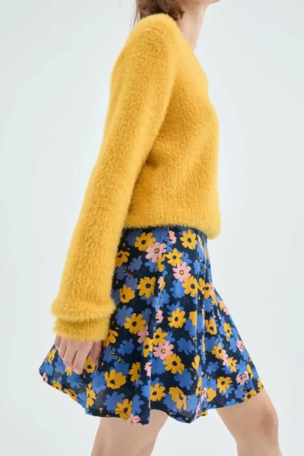 Falda corta evasé con estampado floral-COMPAÑIAFANTASTICA Fashion