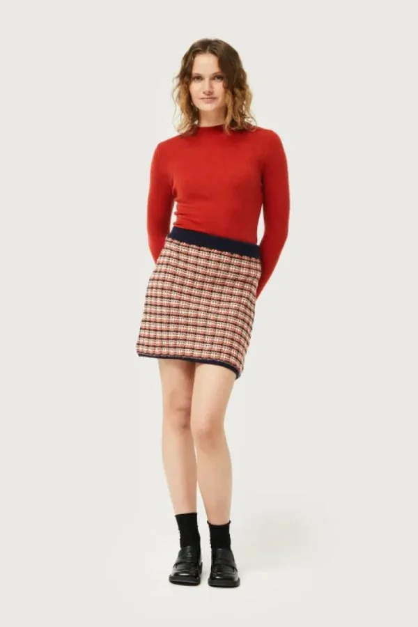 Falda de punto con estampado de cuadros-COMPAÑIAFANTASTICA Cheap