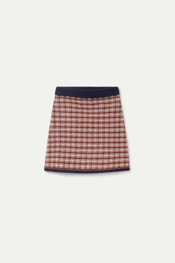 Falda de punto con estampado de cuadros-COMPAÑIAFANTASTICA Cheap