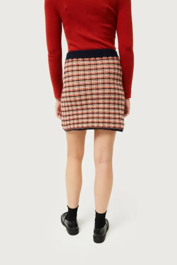 Falda de punto con estampado de cuadros-COMPAÑIAFANTASTICA Cheap