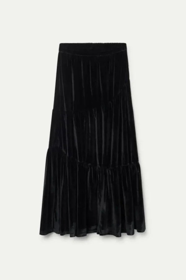 falda_larga_terciopelo_co_1.webp Falda larga terciopelo con fruncidos negra-COMPAÑIAFANTASTICA Best