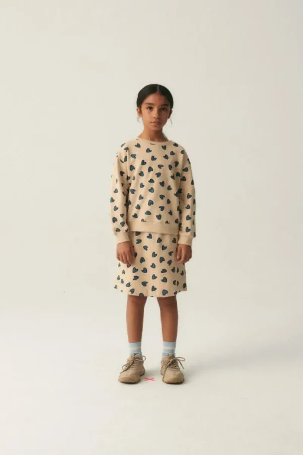 Falda midi de niña con estampado de corazones-MINI Sale