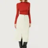 Falda midi de pana blanca-COMPAÑIAFANTASTICA New