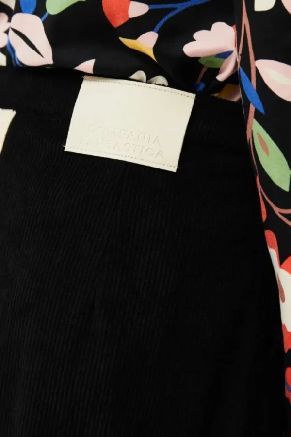 Falda midi de pana blanca y negra-COMPAÑIAFANTASTICA Best Sale