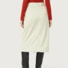 Falda midi de pana blanca-COMPAÑIAFANTASTICA New