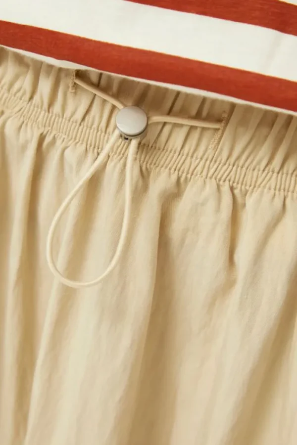 Falda midi en tejido técnico beige-COMPAÑIAFANTASTICA Outlet