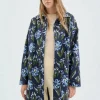 Gabardina midi con estampado floral azul-COMPAÑIAFANTASTICA Online