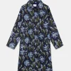 Gabardina midi con estampado floral azul-COMPAÑIAFANTASTICA Online