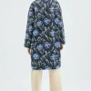 Gabardina midi con estampado floral azul-COMPAÑIAFANTASTICA Online