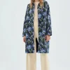 Gabardina midi con estampado floral azul-COMPAÑIAFANTASTICA Online