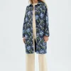 Gabardina midi con estampado floral azul-COMPAÑIAFANTASTICA Online