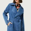 Gabardina midi vaquera azul-COMPAÑIAFANTASTICA Best Sale