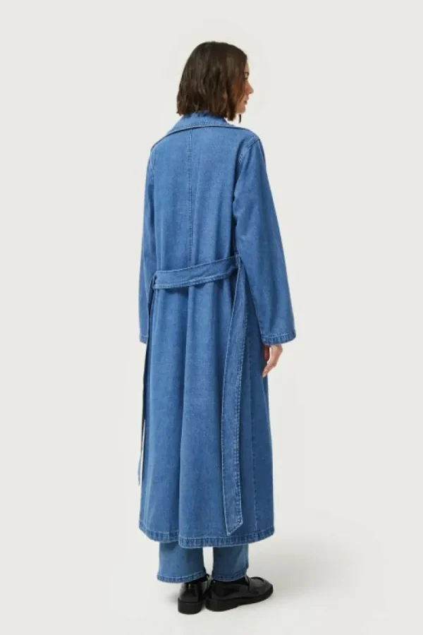 Gabardina midi vaquera azul-COMPAÑIAFANTASTICA Best Sale