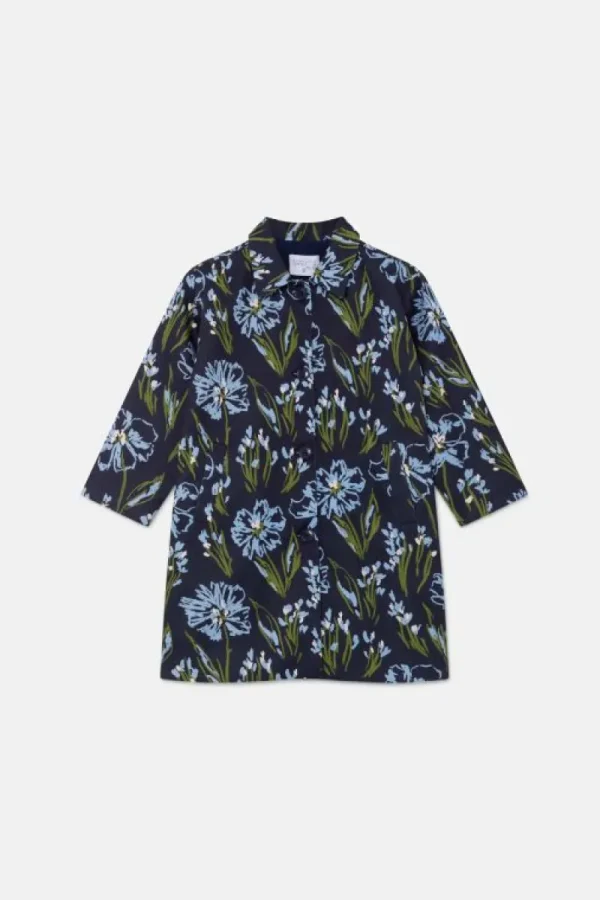 Gabardina unisex con estampado floral azul-MINI Best