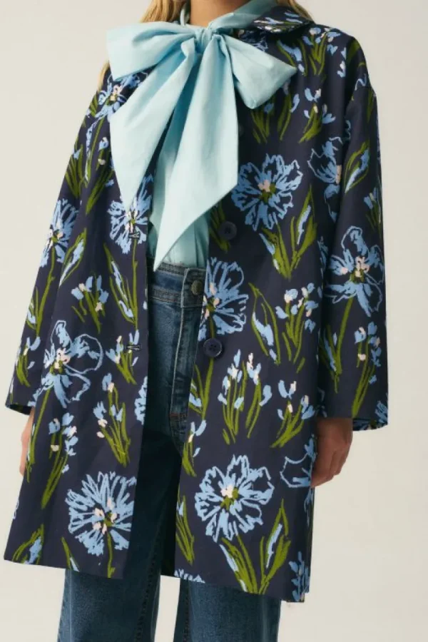 Gabardina unisex con estampado floral azul-MINI Best