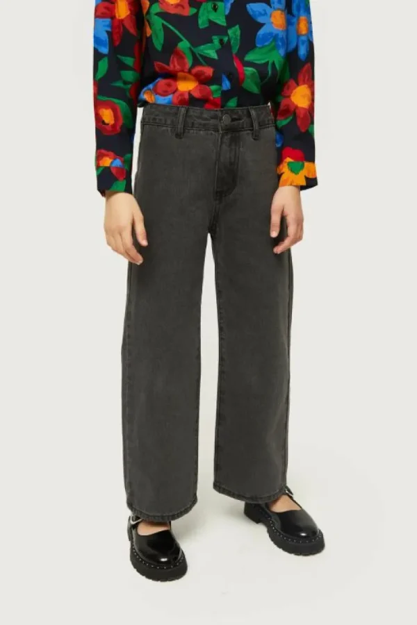 Jeans de niña rectos negros-MINI Best Sale