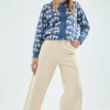 Jeans flare de tiro alto blancos-COMPAÑIAFANTASTICA Clearance