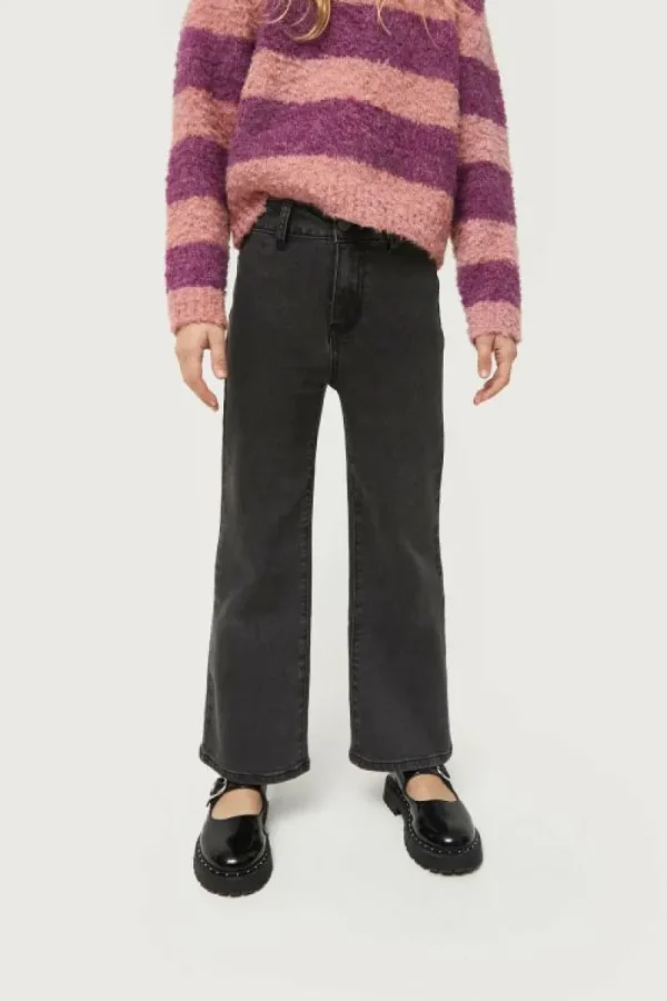 Jeans largos de niña rectos negros-MINI Cheap