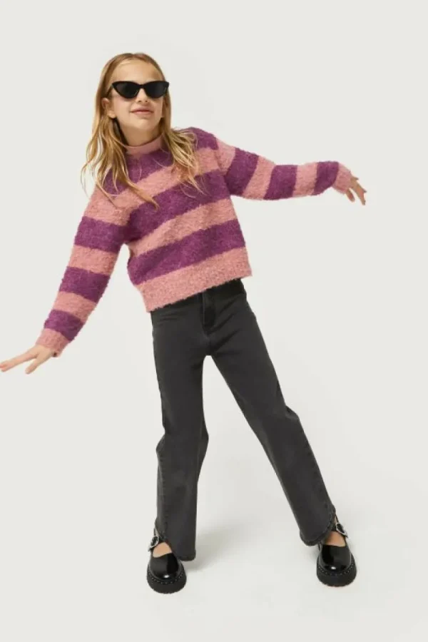 Jeans largos de niña rectos negros-MINI Cheap