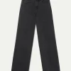 Jeans largos rectos negro lavado-COMPAÑIAFANTASTICA New