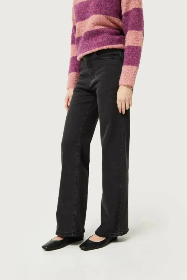 Jeans largos rectos negro lavado-COMPAÑIAFANTASTICA New