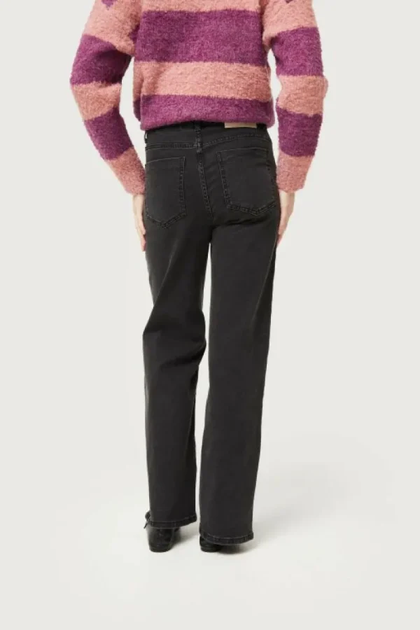 Jeans largos rectos negro lavado-COMPAÑIAFANTASTICA New