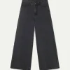 Jeans pernera ancha negro lavado-COMPAÑIAFANTASTICA Flash Sale