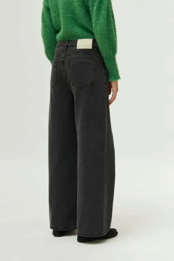 Jeans pernera ancha negro lavado-COMPAÑIAFANTASTICA Flash Sale