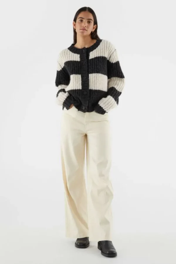 Jeans rectos de tiro alto blancos-COMPAÑIAFANTASTICA Discount