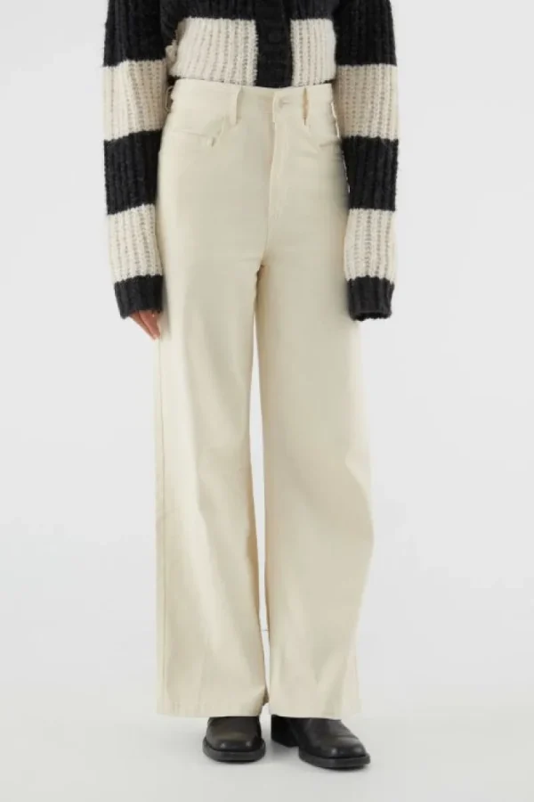 Jeans rectos de tiro alto blancos-COMPAÑIAFANTASTICA Discount