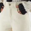 Jeans rectos de tiro alto blancos-COMPAÑIAFANTASTICA Discount