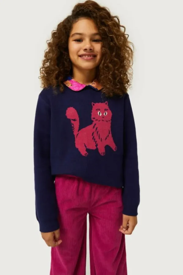 Jersey de niña con print de gato-MINI Discount