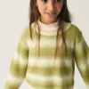 Jersey de niña crop con estampado de rayas verde-MINI Outlet