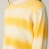 Jersey de niña crop con estampado de rayas amarillo-MINI Store