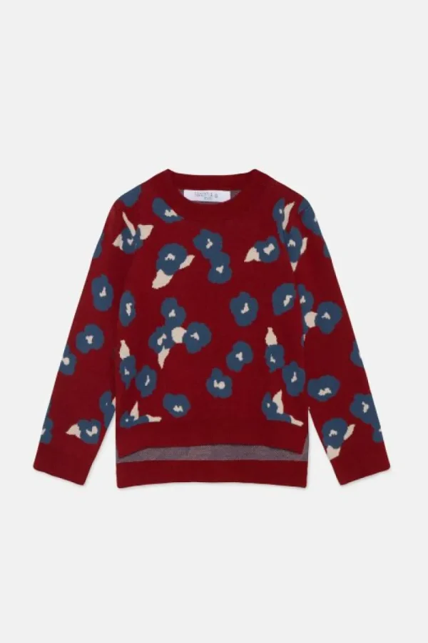 Jersey de niña de punto con estampado de flores-MINI Flash Sale