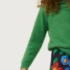 Jersey de niña de punto con textura verde-MINI Fashion