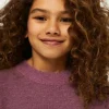 Jersey de niña de punto con textura morado-MINI Cheap