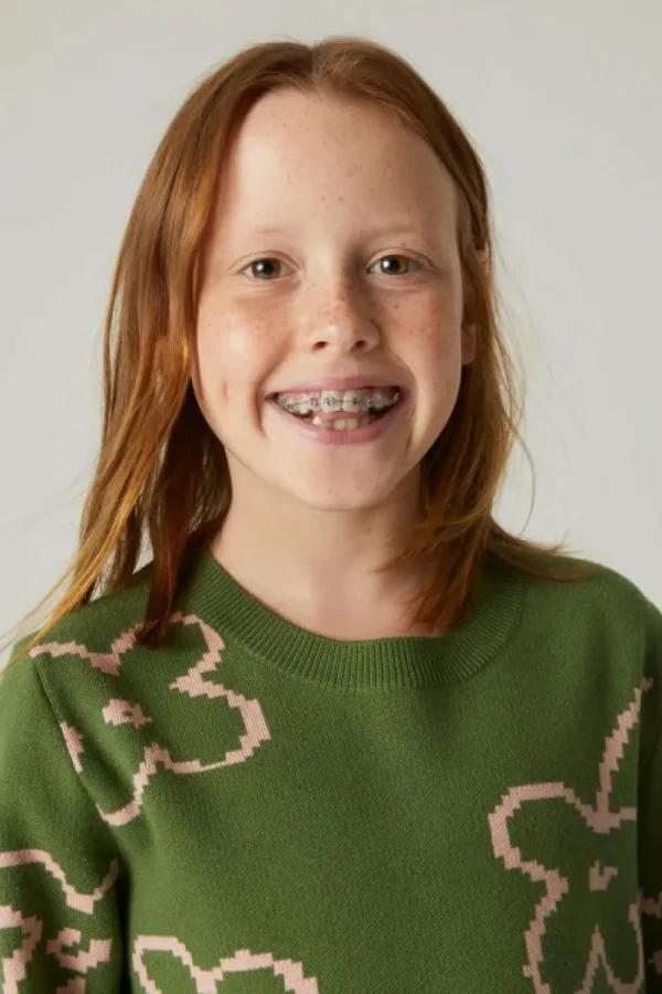 Jersey de niña de punto con estampado floral-MINI Cheap