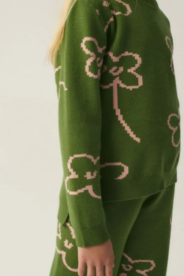 Jersey de niña de punto con estampado floral-MINI Cheap